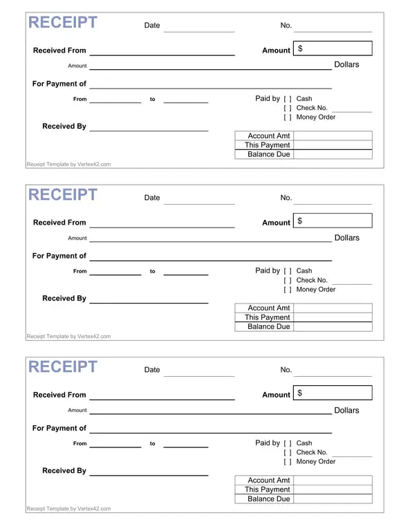 California Cash Receipt Tracker - Vertex42 Template for Balancing Payments