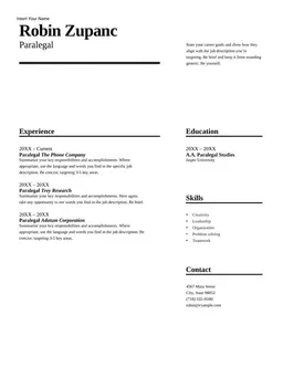 Impact resume form preview
