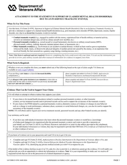 VA 21-10210 - Evidence Submission for VeteranMental Health Disorder Claims form preview